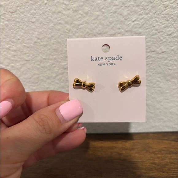 kate spade Jewelry - Kate Spade Gold Tone Bow Earrings